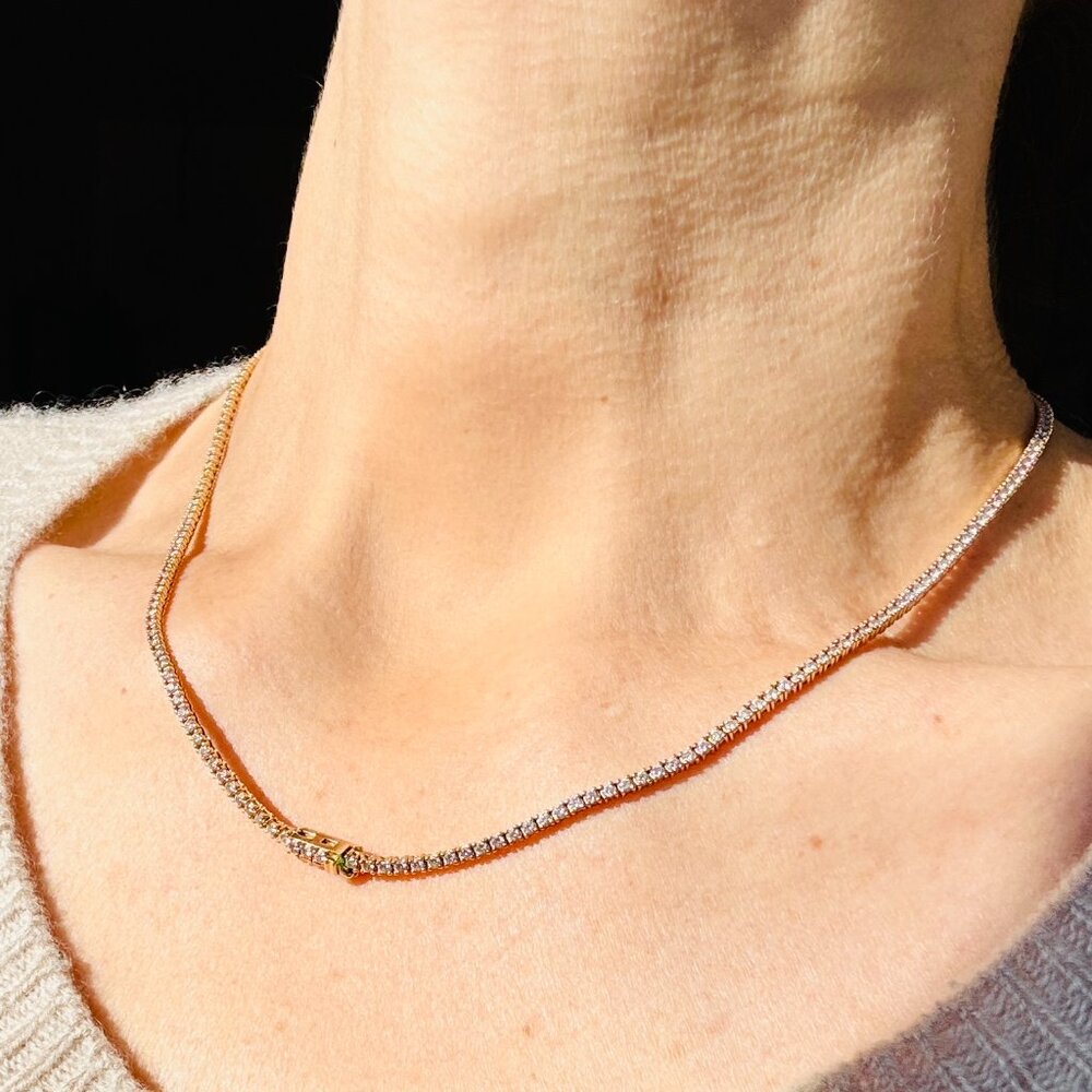 14K 4.50ctw Natural Diamond Collar Necklace Est. Retail $7,015